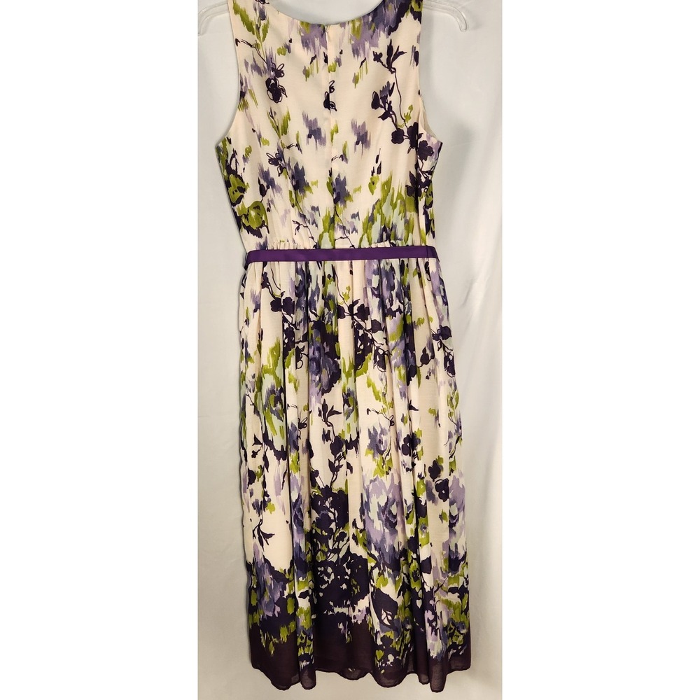 Coldwater Creek Belted Floral Wedding/Classic/Old-money Midi Dress 14 - Picture 4 of 12